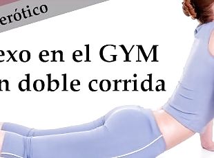 Ella entrena con sexo. Correte dos veces en el GYM sexual. JOI en español.