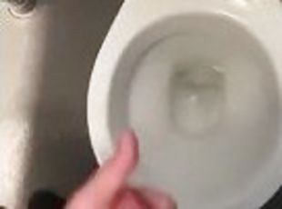 Playing with myself in the public toilets with big cumshot