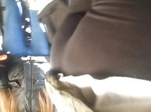spy sexy hot brunette ass in bus romanian