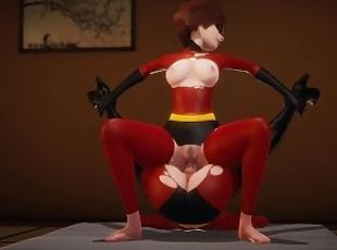 Helen Parr gets creampied by her futa clone - The Incredibles Inspired