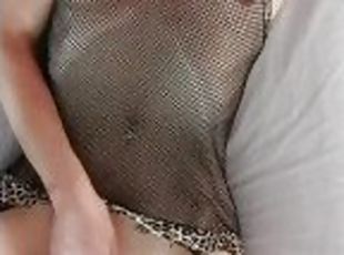 Hot milf in sexy outfit pleases herself