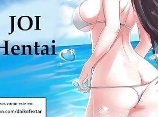 JOI hentai con una zorrita cachonda, en español.