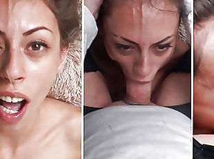 Rough sloppy deepthroat and facefucking for this skinny slut