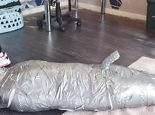 Hot Domme mumified client! - BDSM, Bondage, Duct tape, Fetish, Domme, Findom, Femdom