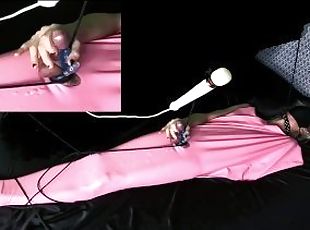 Masturbation, Amateur, Ejaculation sur le corps, Jouet, Bdsm, Latex, Solo, Bondage