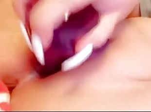 Watch how I give myself a creampie after fucking myself with my dildo ! FULL VIDEO AVAILABLE ON MY O