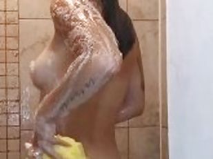 Horny Latina Pretends She Doesn't Know You're Watching Her Shower