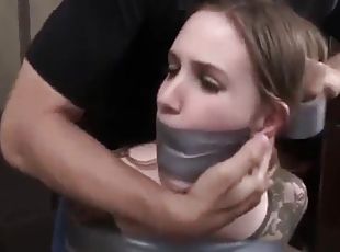 Duct Tape Wrap Gagged Bondage