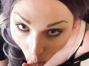 Milf takes a load of cum in her mouth