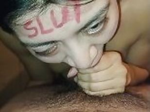 Slut Blowjob POV Cum In Mouth and Swallow Homemade Porn!
