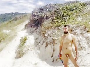 Nudist, Offentlig, Amatør, Bøsse, Strand, Brasilien, Solo, Muskuløs, Blotteri