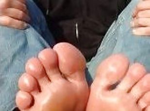 Papa, Masturbation, Public, Pieds, Secousses, Sale, Fétiche, Solo, Pappounet