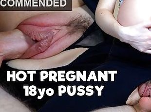 9 months pregnant puffy pussy always wants sex