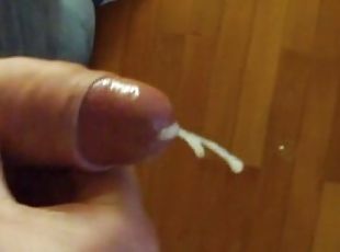 CloseUp Masturbation with Precum & a Lot of CUM on the floor before work POV