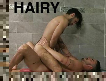 PrideStudios - Hairy uncut jock gets fucked bareback in the shower