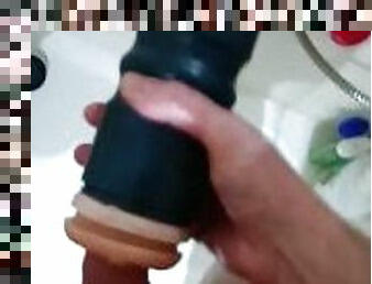 My fleshlight. Sucking my little dick