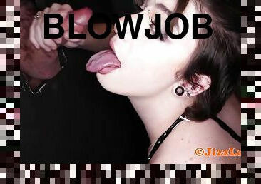 Inked amazing teen gloryhole blowjob clip