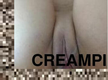 utroskab, fisse-pussy, kone, amatør, kæmpestor-pik, hjemmelavet, creampie, par, tøs, sperm