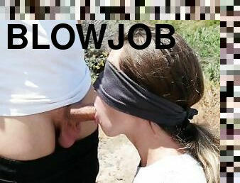He gives me a blowjob in a public place until I cum on his face