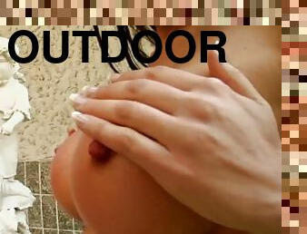 Eva Carrera, Titus Steel, Mike Angelo, Teaser#1 teasing outdoor, squirt and ass , EURO Creampie