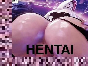 hentai, menunggang, zakar