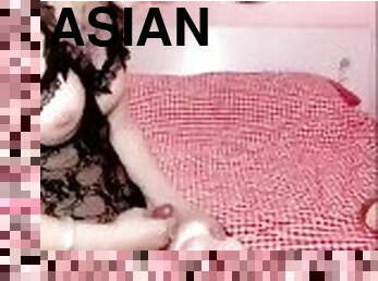 asiatisk, cumshot, leksak, ladyboy, thailändsk, sprut, kåt, knullande