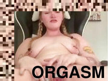 traseiros, orgasmo, amador, babes, dedos, rabo-de-porco, loira, dançando