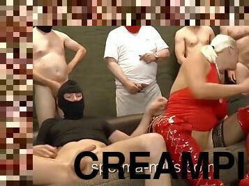 orgie, párty, fajka, milfka, hardcore, pornohviezda, nemecké, skupinové-vyjebanie, creampie, skupinový-sex