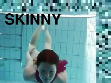 Take a swim with a skinny girl solo