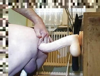 anal, gay, dildo, sozinho, branco