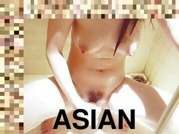 asia, mandi, mastubasi, manis, mandi-shower, seorang-diri