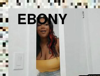 Perverted and sexy nympho ebony MILF seduces cumming guy