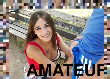 Slender amateur teen first porn video