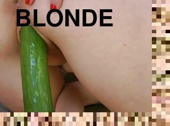 Blonde tracey lain in fetish masturbation with toys and veggies