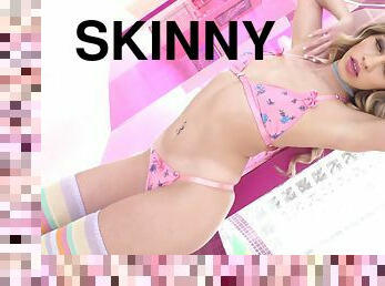 Skinny teen wearing bikini Khloe Kapri fucks