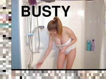 mandi, payu-dara-besar, amateur, perempuan-jelita, berahi, buah-dada-besar, mandi-shower