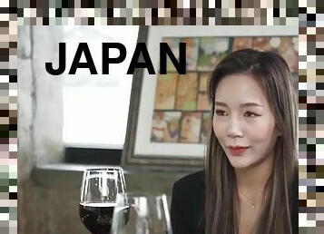 Shy Japanese babe gets too relaxed after a glass of wine