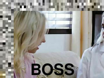 Her sexy boss wants to know if she is a lesbian or not