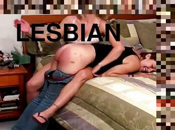 Naughty teens lesdom spanking video