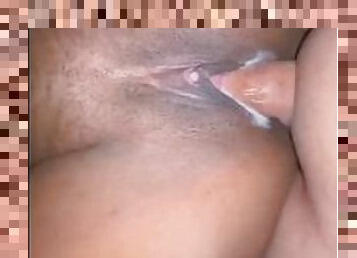 Fat pink pussy gets creamy taking dick
