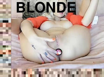 babe, blondine, kamera, ziemlich