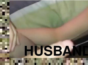 Husband cums on wife's glasses!