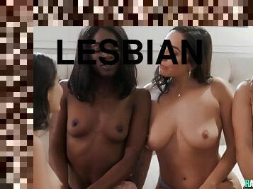 Nasty lesbian in grop hardcore with bffs