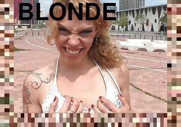 Slutty Blond Babe Takes Massive Cock