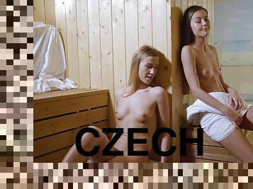 european, euro, sauna, cantik, orang-czech, meghisap