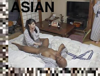 asia, orgasme, isteri, dewasa, antar-ras, hitam, bertiga