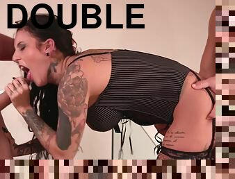 Inked bitch Yemaya Gonzalez Gaped and double fucked