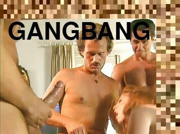 Naughty babe hot gangbang scene from 90s