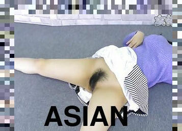 asiático, peluda, masturbação, cona-pussy, amador, babes, adolescente, japonesa