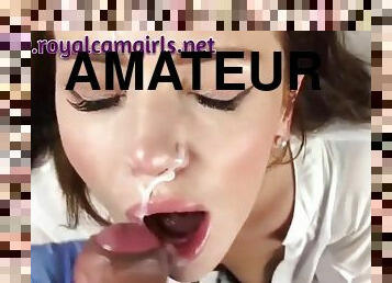 amateur, fellation, ejaculation-sur-le-corps, ados, maison, compilation, point-de-vue, sur-le-visage, webcam